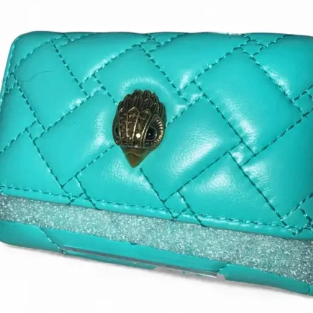 Kurt Geiger London Turquoise Trifold Card Holder - Picture 3 of 11